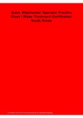  Basic Wastewater Operator Practice Exam Water Treatment Certification Study Guide 2025&sol; 2026 &vert; 100&percnt; Verified with Correct Questions and Answers &vert; Complete Wastewater Operator Review&comma; Water Treatment Certification Preparation&comma; Practice Questions&comma; Plant Op