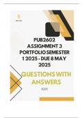 PUB2602 Assignment 3 PORTFOLIO Semester 1 2025 - DUE 8 May 2025