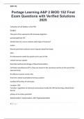 Portage Learning A&P 2 BIOD 152 Final Exam Questions with Verified Solutions 2025