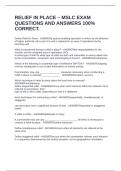 RELIEF IN PLACE &ndash; MSLC EXAM QUESTIONS AND ANSWERS 100&percnt; CORRECT&period;