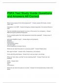 PSFA Test Study Guide Questions and Answers All Correct 
