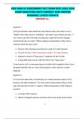 HESI HEALTH ASSESSMENT EXIT EXAM 2025-2026&period; REAL EXAM QUESTIONS WITH CORRECT AND VERIFIED ANSWERS&period; LATEST UPDATE&period; GRADED A&plus;&period;