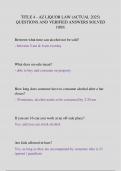 TITLE 4 - AZ LIQUOR LAW &lpar;ACTUAL 2025&rpar; QUESTIONS AND VERIFIED ANSWERS SOLVED  100&percnt;