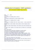 &Tab;Introduction to Analytics - D491 questions &Tab;&Tab;and answers latest top score&period;