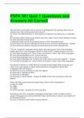 PSFA 381 Quiz 1 Questions and Answers All Correct 