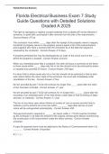 Florida Electrical Business Exam 7 Study Guide Questions with Detailed Solutions Graded A 2025
