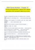 &Tab;ISSA Fitness Nutrition - Chapter 15 -   &Tab;Product&sol;Supplement Labels and Claims questions and answers latest top score&period;