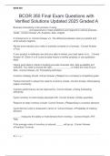 BCOR 350 Final Exam Questions with Verified Solutions Updated 2025 Graded A