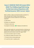 Exam 3&colon; NUR230&sol; NUR 230 &lpar;Latest 2025&sol; 2026&rpar; The Childbearing&sol;Child Caring Family Exam &vert;Actual Questions with Verified Answers&vert; 100&percnt; Correct- Galen&period;