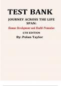 JOURNEY ACROSS THE LIFE SPAN- HUMAN DEVELOPMENT AND HEALTH PROMOTION&comma; 6TH EDITION ELAINE U&period; POLAN AND DAPHNE R&period; TAYLOR TEST BANK ISBN- 9780803674875