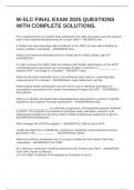 M-SLC FINAL EXAM 2025 QUESTIONS WITH COMPLETE SOLUTIONS&period;