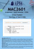 MAC2601 Assignment 1 &lpar;ANSWERS&rpar; Semester 1 2026 - DISTINCTION GUARANTEED