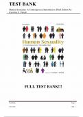Test Bank for Human Sexuality&colon; A Contemporary Introduction by Caroline F&period; Pukall &vert;9780199023134&vert;All Chapters&vert; LATEST