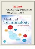 TEST BANK Medical Terminology Get Connected 3rd Edition Frucht All Chapters 1 - 17