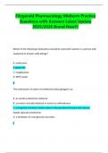 Fitzgerald Pharmacology Midterm Practice Questions with Answers Latest Update 2025&sol;2026 Brand New&excl;&excl;&excl;