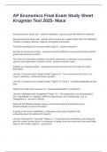 AP Economics Final Exam Study Sheet Krugman Text 2025- Mace Questions and Answers