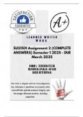 SUS1501 Assignment 2 &lpar;COMPLETE ANSWERS&rpar; Semester 1 2025 - DUE March 2025&semi; 100&percnt; TRUSTED Complete&comma; trusted solutions and explanations&period;