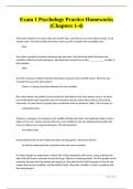Exam 1 Psychology Practice Homeworks &lpar;Chapters 1-4&rpar;