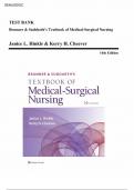 Test Bank for Brunner & Suddarth's Textbook of Medical-Surgical Nursing 14th edition  Janice L&period; Hinkle and Kerry H&period; Cheever &vert;Questions and 100&percnt;  verified answers with rationales