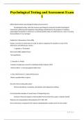 Psychological Testing and Assessment Exam 1