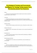 Psychological Testing and Assessment&comma; Intelligence & Testing&comma; Achievement Tests&comma; Psychoeducational Test Batteries