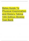 Bates&rsquo; Guide To Physical Examination and History Taking 13th verified  answers  2025