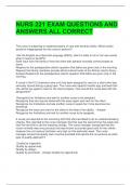 NURS 221 EXAM QUESTIONS AND ANSWERS ALL CORRECT 
