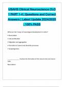 USAHS Clinical Neuroscience CLO 1 PART 1-4 &vert; Questions and Correct Answers &vert; Latest Update 2024&sol;2025 &vert; 100&percnt; PASS