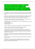 NR 228 NUTRITION EXAM 1 LATEST ACTUAL EXAM TEST BANK 120 QUESTIONS AND CORRCT DETAILED ANSWERS WITH RATIONALE&vert;AGRADE