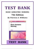 Test Bank Basic Geriatric Nursing 7th Edition by Patricia A&period; Williams - All chapter&lpar; 1- 20&rpar; &vert;A&plus; 