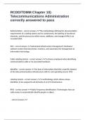 RCDD&sol;TDMM Chapter 10&rpar; Telecommunications Administration correctly answered to pass