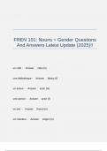 FREN 101 Nouns &plus; Gender Questions And Answers Latest Update &lpar;2025&rpar;&excl;&excl;