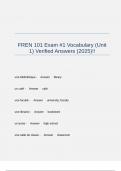 FREN 101 Exam -1 Vocabulary &lpar;Unit 1&rpar; Verified Answers &lpar;2025&rpar;&excl;&excl;