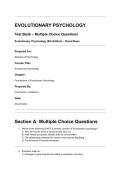  Evolutionary Psychology 6th Edition &ndash; David Buss Test Bank Complete Exam Material