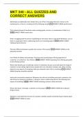 MKT 340 - ALL QUIZZES AND  CORRECT ANSWERS 