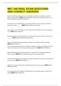 MKT 340 FINAL EXAM QUESTIONS  AND CORRECT ANSWERS 