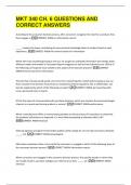 MKT 340 CH&period; 6 QUESTIONS AND  CORRECT ANSWERS 