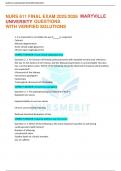 NURS 611 FINAL EXAM 2025&sol;2026 MARYVILLE UNIVERSITY QUESTIONS WITH VERIFIED SOLUTIONS