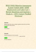 WGU D352 Objective Assessment &lpar;Latest Update 2025 &sol; 2026&rpar; Employment and Labor Law &vert; Review Questions and Answers &vert; Grade A &vert; 100&percnt; Correct &lpar;Verified Solutions&rpar;