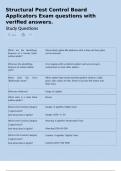 Structural Pest Control Board Applicators Exam questions with verified answers&period; What are the identifying features of a female black widow spider&quest;&Tab;Glossy black&comma; globe-like abdomen with a deep red hour glass on her stomach&period; What are the identifying features