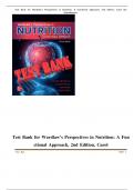 Test Bank For Wardlaw's Perspectives in Nutrition A Functional Approach&comma; 3rd Edition&comma;by Carol Byrd-Bredbenner&comma; Jacqueline Berning&comma; Danita Kelley Chapter 1-18 &vert;&vert;Complete A&plus; Guide