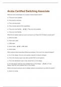 Aruba Certified Switching Associate Questions And Answers With Verified Study Solutions Rated A&plus;