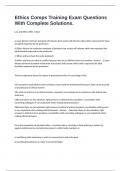 Ethics Comps Training Exam Questions With Complete Solutions&period;