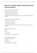 Quiz 13&colon; Aristotle Study Guide Exam And Actual Answers&period;