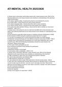 ATI MENTAL HEALTH 2025&sol;2026 &lpar;New Update &rpar; &vert;&vert;Questions and Verified Answers 100&percnt; Correct&vert; Grade A&vert;&vert;Latest