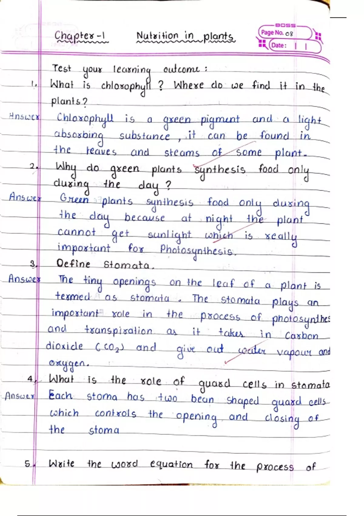 Class 7 Chapter 1 Nutrition in plants Question and Answers S. chand ...