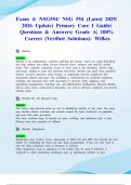 Exam 4&colon; NSG554&sol; NSG 554 &lpar;Latest 2025&sol; 2026 Update&rpar; Primary Care I Guide&vert; Questions & Answers&vert; Grade A&vert; 100&percnt; Correct &lpar;Verified Solutions&rpar;- Wilkes