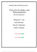 Test Bank - College Algebra and Trigonometry 7th Edition by Margaret L&period; Lial&comma; Chapter 1-11