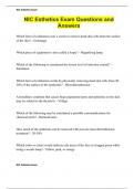 NIC Esthetics Exam Questions and Answers