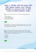 Exam 1&colon; NSG554&sol; NSG 554 &lpar;Latest 2025&sol; 2026 Update&rpar; Primary Care I Review&vert; Questions & Answers&vert; Grade A&vert; 100&percnt; Correct &lpar;Verified Solutions&rpar;- Wilkes